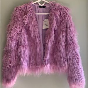 Misguided Fuchsia Fur Coat
